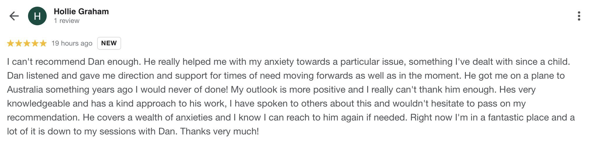 Anxiety Hypnotherapy in Ely Review