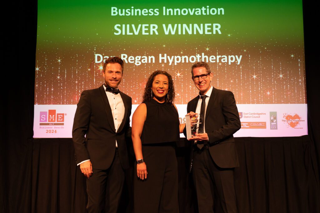 Dan Regan Hypnotherapy silver award for Innovation - Ely Business Awards